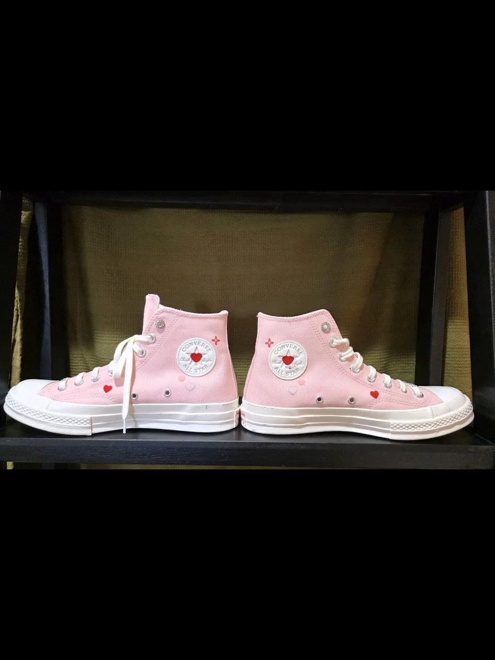 Converse Women's Pink High-Top Sneakers with White Accents